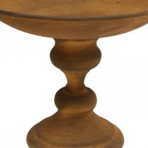 Itens Tigela decorativa no pé tigela metal com aparência de ferrugem Ø22cm H18.5cm