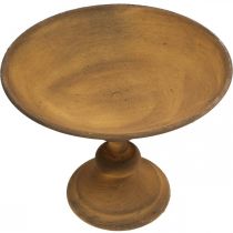 Itens Tigela decorativa no pé tigela metal com aparência de ferrugem Ø22cm H18.5cm