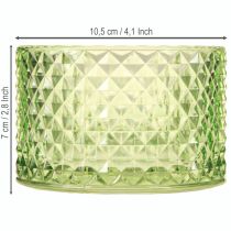 Itens Tigela decorativa de vidro para velas, suporte verde retrô, Ø10,5cm, 2 unidades