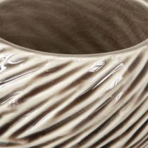 Itens Tigela Decorativa Cerâmica Espiral Decor Bege Marrom Ø9cm 4pçs