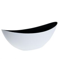 Tigela decorativa de plástico branco 38,5cm x 12,5cm A13cm