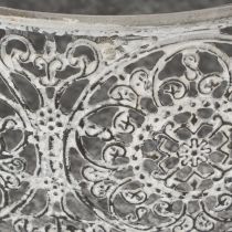 Itens Tigela decorativa de metal, padrão cinza e branco, Ø16/19,5/23,5 cm, conjunto de 3