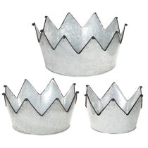 Itens Conjunto de 3 tigelas decorativas de metal em formato de coroa, com diâmetros de 26,5/22,5/19 cm.
