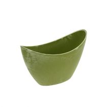 Tigela decorativa de plástico verde claro 20cm x 9cm Alt.11,5cm, 1p