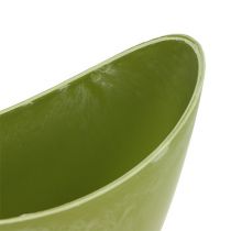 Tigela decorativa de plástico verde claro 20cm x 9cm Alt.11,5cm, 1p