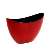 Itens Tigela decorativa de plástico vermelho-preto 24cm x 10cm x 14cm, 1 peça