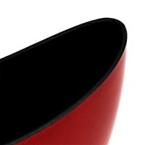 Tigela decorativa de plástico vermelho-preto 24 cm x 10 cm x 14 cm, 1p