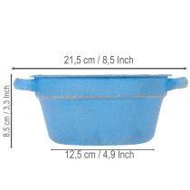 Itens Vaso/tigela decorativa, metal azul, estilo shabby chic, Ø17cm, A8,5cm