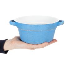 Itens Vaso/tigela decorativa, metal azul, estilo shabby chic, Ø17cm, A8,5cm