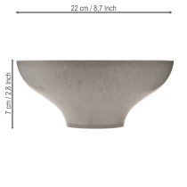 Itens Tigela decorativa com base, vaso redondo para plantas, cinza, Ø19cm, A8cm