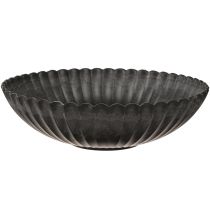 Itens Tigela decorativa redonda antracite vaso para plantas com ranhuras Ø28cm