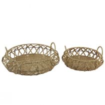 Itens Cesta de tigela decorativa tigela de metal tigela natural Ø38/29cm conjunto de 2