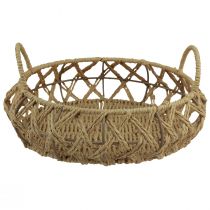 Itens Conjunto de 2 cestos decorativos, metal, aparência natural, cesto trançado com alça, marrom bege, Ø38/29cm