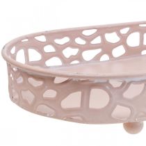 Taça decorativa Taça oval com pés decoração de mesa rosa 30×18cm
