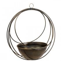 Tigela decorativa para pendurar cesto de flores metal Ø31cm Alt 55,5cm