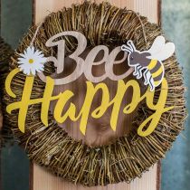 Itens Placa decorativa abelha “Bee Happy” madeira de decoração de verão 31×18cm 2 unidades