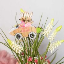 Coelho de plugue decorativo na madeira do carro Decoração de Páscoa cenoura 9 × 7,5 cm 16 peças
