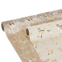 Itens Caminho de mesa, tecido decorativo com laços estreitos, em rolo, 120x35cm, 2 peças