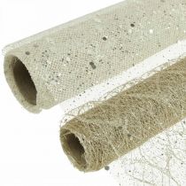 Fita de mesa tecido decorativo champanhe x 2 sortidos 35x200cm