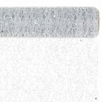Faixa de mesa tecido decorativo cinza prata x 2 sortidos 35x200cm