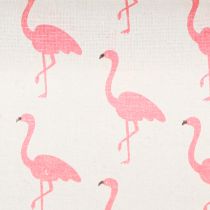 Itens Tecido decorativo flamingo branco-rosa 30cm x 3m