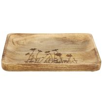 Itens Bandeja decorativa madeira mangueira com motivos florais bandeja 25×20cm