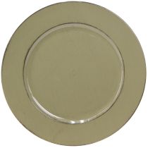 Itens Prato decorativo verde plástico vintage verde musgo marrom Ø33cm