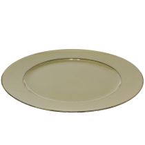 Itens Prato decorativo verde plástico vintage verde musgo marrom Ø33cm