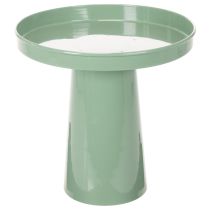 Itens Prato decorativo de metal, verde, base redonda, bandeja para arranjos florais, 20 cm