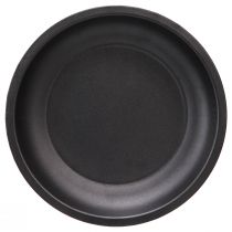 Itens Prato decorativo redondo de metal na cor preta Ø23cm H2,5cm 3 unidades