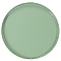 Itens Prato decorativo redondo verde com suporte para arranjo de mesa, 30 cm