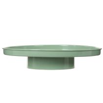 Itens Prato decorativo redondo verde com suporte para arranjo de mesa, 30 cm