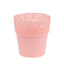 Pote decorativo de plástico rosa Ø13cm Alt.13.5cm 1p