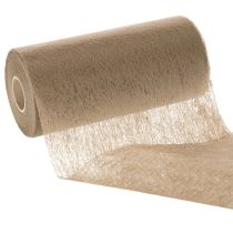 Itens Rolo de decoração de mesa em tecido não tecido, 24 cm x 25 m, na cor marrom, para mesas festivas.
