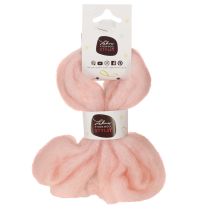 Itens Cordão de lã decorativo rosa de 2m, ideal para feltragem, artesanato e arranjos florais.