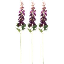 Itens Delphinium decorativo, flor artificial para um toque floral elegante, 79 cm, 3 peças.