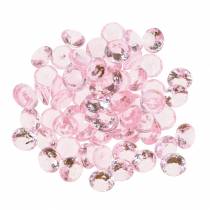 Pedras decorativas diamante acrílico rosa claro Ø1.2cm 175g para decoração de aniversário