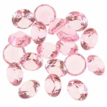 Pedras decorativas diamante acrílico rosa claro Ø1.8cm 150g decoração de dispersão para a mesa