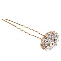 Gancho de cabelo de ouro de casamento com strass 7 cm 9 unidades
