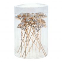 Itens Agulha de diamante para decoração de casamento ouro 7 cm 9 unidades