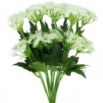 Dill florescendo, ervas artificiais, planta decorativa verde, branco 49 cm 9 unidades
