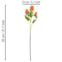 Itens Arranjo artificial de cártamo laranja, ideal para vasos e decoração, 55 cm, 4 peças.