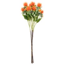 Itens Arranjo artificial de cártamo laranja, ideal para vasos e decoração, 55 cm, 4 peças.