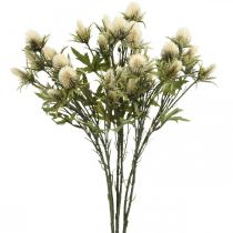 Itens Creme de ramos de cardo artificial 10 cabeças de flores 68 cm 3 unidades
