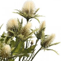 Itens Creme de ramos de cardo artificial 10 cabeças de flores 68 cm 3 unidades