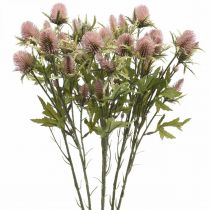 Itens Thistle Artificial Stalk Flower Pink 10 Flower Heads 68cm 3pcs