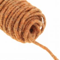 Fio de pavio cordão de feltro, cordão de feltro, cordão de lã laranja 55m