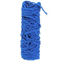 Itens Cordão de feltro fio pavio com fio 30m azul