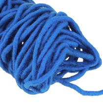 Itens Cordão de feltro fio pavio com fio 30m azul