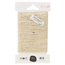 Itens Cordão de lã branco com fio dourado, 5m x 5mm, com arame para decoração e artesanato.
